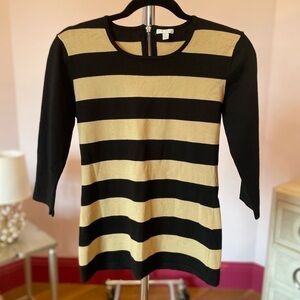 Intermix black and tan sweater striped large or medium